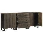 vidaXL Bufete 3 buc Negru 60x33x75 cm lemn masiv de mango