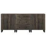 vidaXL Bufete 3 buc Negru 60x33x75 cm lemn masiv de mango