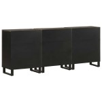 vidaXL Bufete 3 buc Negru 60x33x75 cm lemn masiv de mango