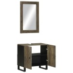 vidaXL Set de mobilier de baie 2 piese din lemn masiv de mango negru vidaXL Set de mobilier de baie 2 piese din lemn masiv de mango negru