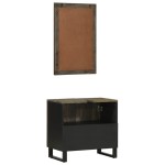 vidaXL Set de mobilier de baie 2 piese din lemn masiv de mango negru vidaXL Set de mobilier de baie 2 piese din lemn masiv de mango negru