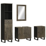 vidaXL Set de mobilier de baie 4 piese din lemn masiv de mango negru vidaXL Set de mobilier de baie 4 piese din lemn masiv de mango negru