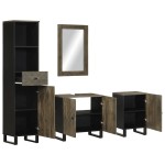 vidaXL Set de mobilier de baie 4 piese din lemn masiv de mango negru vidaXL Set de mobilier de baie 4 piese din lemn masiv de mango negru