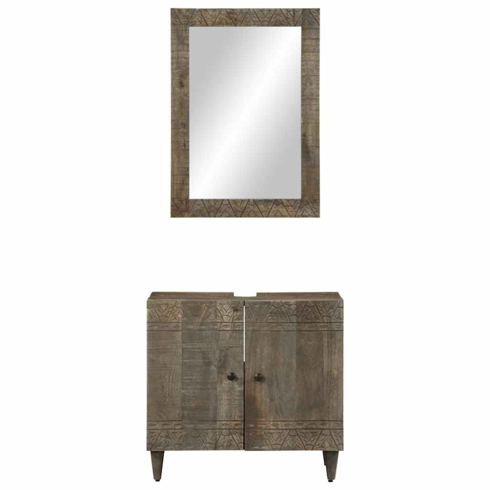 vidaXL Set mobilier de baie, 2 piese, lemn masiv de mango
