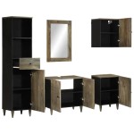 vidaXL Set mobilier de baie, 5 piese, lemn masiv de mango