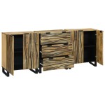 vidaXL Set de mobilier pentru baie cu sertar 3 pcs Maro Lemn compozit