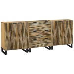 vidaXL Set de mobilier pentru baie cu sertar 3 pcs Maro Lemn compozit