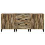 vidaXL Set de mobilier pentru baie cu sertar 3 pcs Maro Lemn compozit