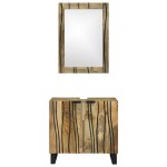 vidaXL Set de mobilier pentru baie cu raft 2 pcs Maro Lemn compozit