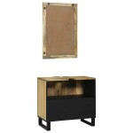 vidaXL Set de mobilier pentru baie cu raft 2 pcs Maro Lemn compozit