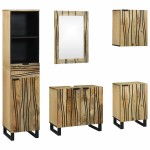 vidaXL Set de mobilier pentru baie cu sertar 5 pcs Maro Lemn compozit