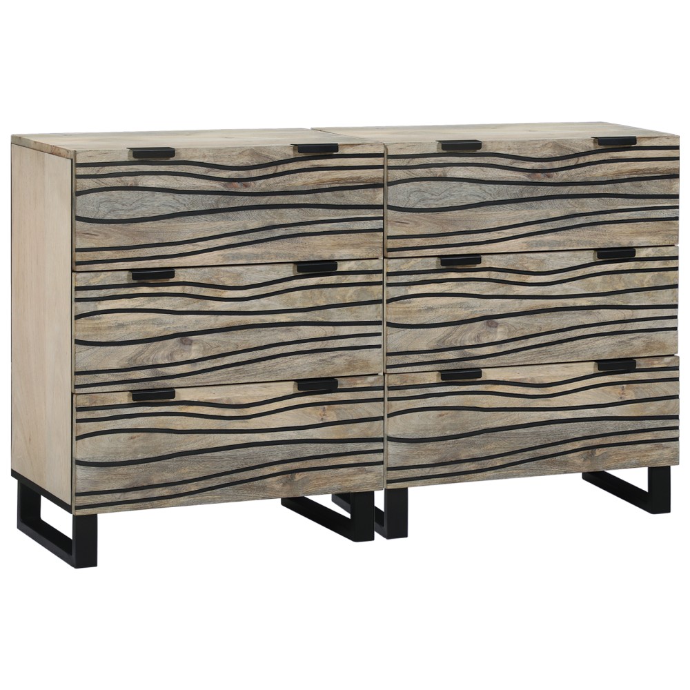 vidaXL Bufeturi cu sertar Altele cu depozitare 2 pcs Alb 60 x 33,5 x 75 cm