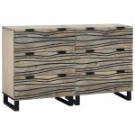 vidaXL Bufeturi 2 pcs Alb 60 x 33.5 x 75 cm Lemn masiv de mango