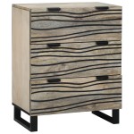 vidaXL Bufeturi 2 pcs Alb 60 x 33.5 x 75 cm Lemn masiv de mango
