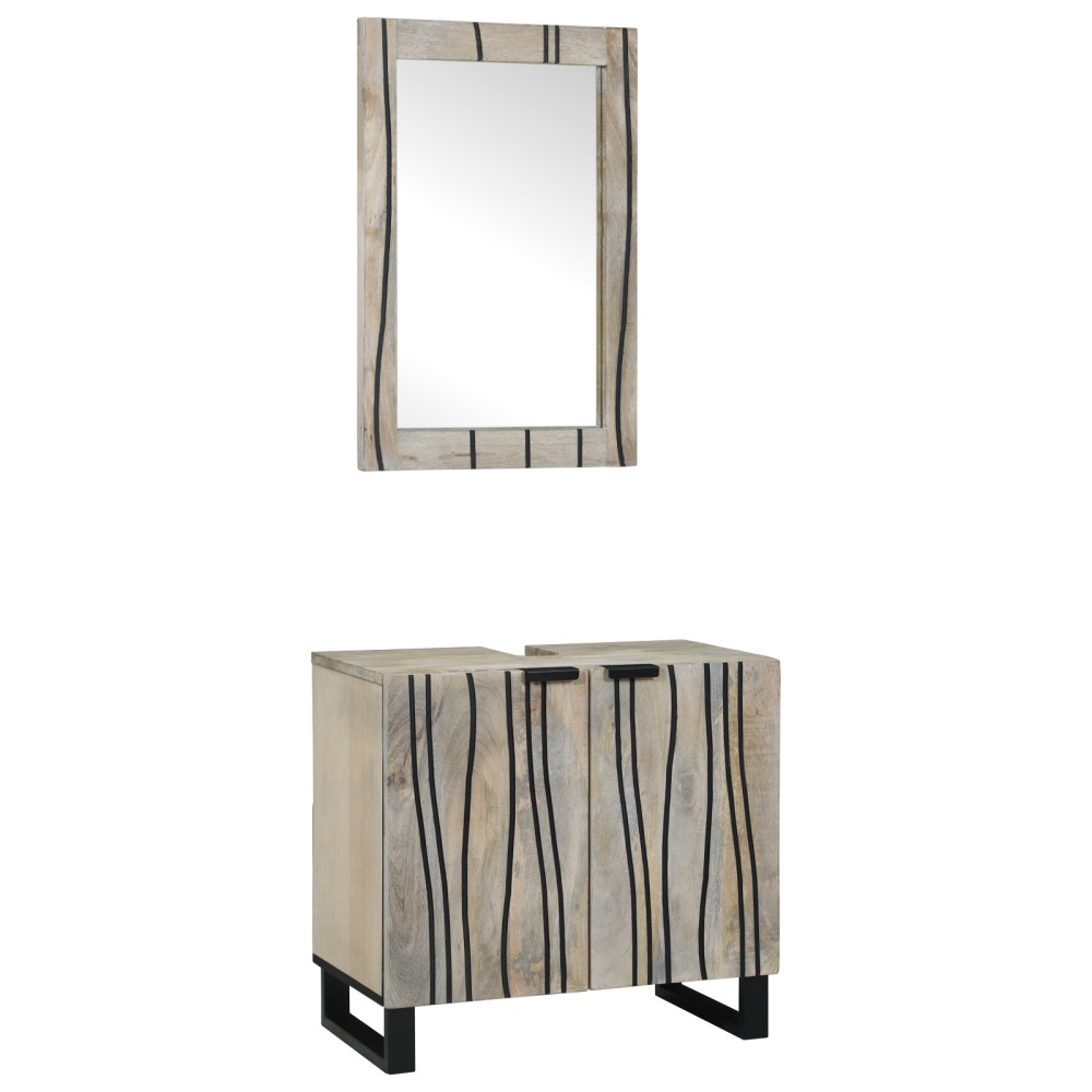 vidaXL Set de mobilier pentru baie cu raft 2 pcs Alb 62 x 33 x 58 cm