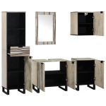 vidaXL Set de mobilier pentru baie cu sertar 5 pcs Lemn de nuc maro vidaXL Set de mobilier pentru baie cu sertar 5 pcs Lemn de nuc maro