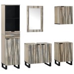 vidaXL Set de mobilier pentru baie cu sertar 5 pcs Lemn de nuc maro vidaXL Set de mobilier pentru baie cu sertar 5 pcs Lemn de nuc maro