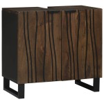 vidaXL Set de mobilier pentru baie cu ușă 2 pcs Maro Nuc Lemn compozit