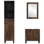 vidaXL Set de mobilier pentru baie cu sertar 3 pcs Lemn de nuc maro vidaXL Set de mobilier pentru baie cu sertar 3 pcs Lemn de nuc maro