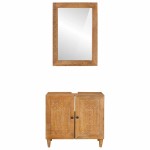 vidaXL Set de mobilier pentru baie cu raft 2 pcs Maro Lemn compozit