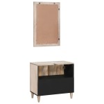 vidaXL Set de mobilier pentru baie cu raft 2 pcs Alb Lemn compozit