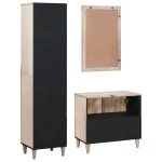 vidaXL Set de mobilier pentru baie 3 pcs Alb Lemn masiv de mango