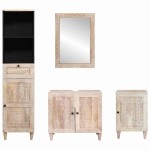 vidaXL Set de mobilier pentru baie cu sertar 4 pcs Alb Lemn compozit