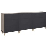 vidaXL Set dulap baie cu sertar 3 pcs Gri și Aur 180 x 33 x 75 cm