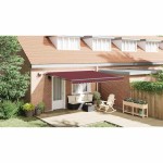 vidaXL Copertina retractabilă manual cu LED-uri, vișiniu, 400x300 cm