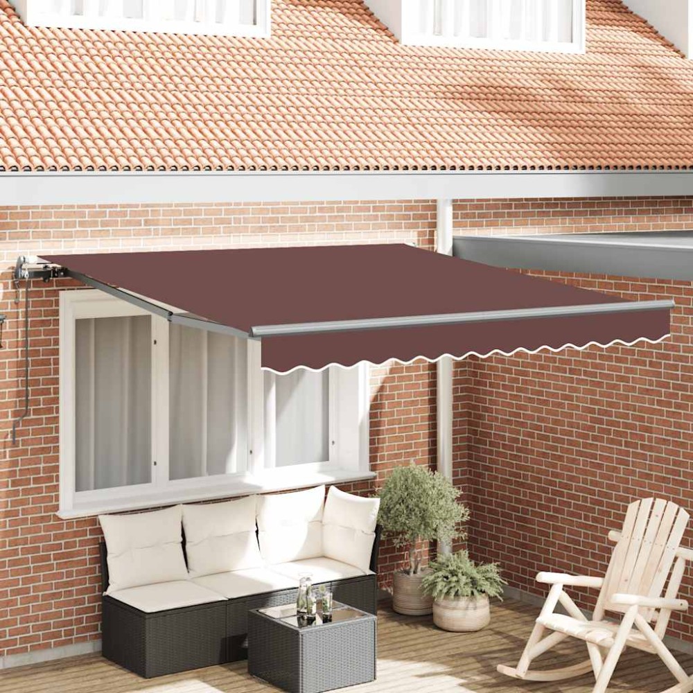 vidaXL Copertina retractabilă automat, maro, 300x250 cm