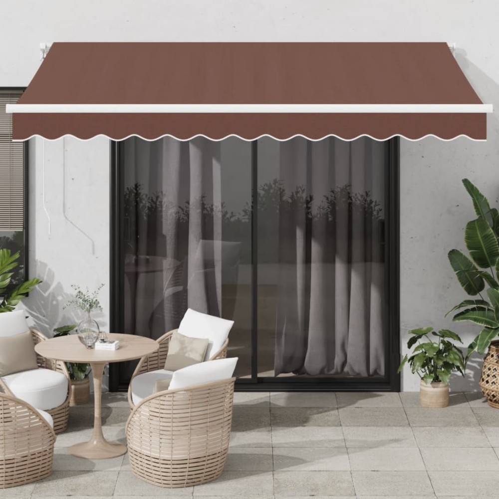 vidaXL Copertina retractabilă automat, maro, 350x250 cm