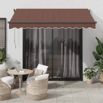 vidaXL Copertina retractabilă automat, maro, 350x250 cm
