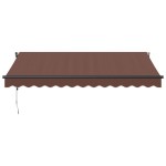 vidaXL Copertina retractabilă automat, maro, 350x250 cm