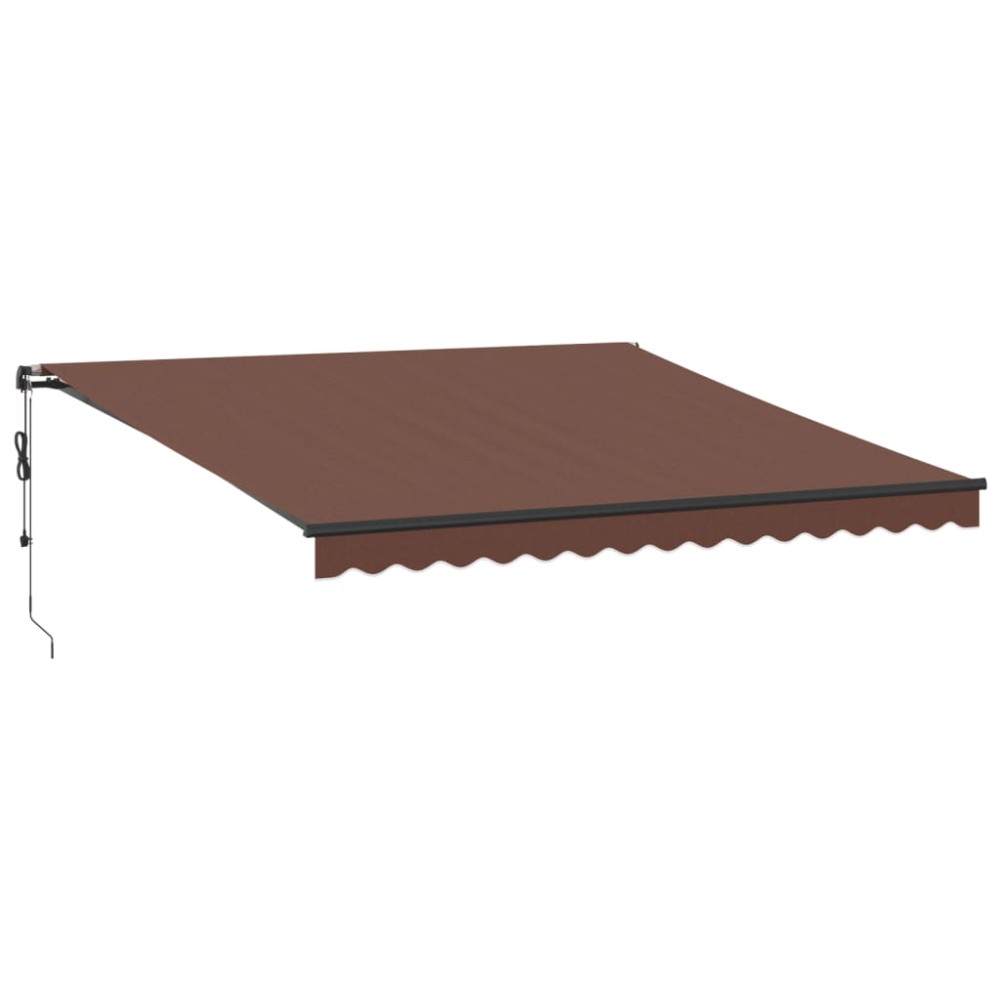 vidaXL Copertina retractabilă automat cu LED-uri, maro, 400x300 cm