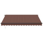 vidaXL Copertina retractabilă automat cu LED-uri, maro, 400x300 cm
