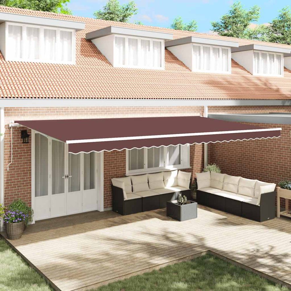 vidaXL Copertină retractabilă automat, maro, 600x300 cm