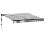 vidaXL Copertină retractabilă automat, antracit/alb, 300x250 cm