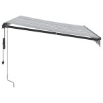vidaXL Copertină retractabilă automat, antracit/alb, 300x250 cm