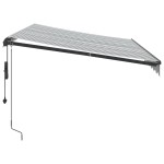 vidaXL Copertină retractabilă automat, antracit/alb, 350x250 cm