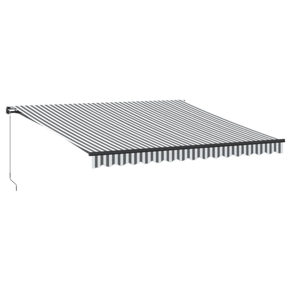 vidaXL Copertină retractabilă manual, antracit/alb, 400x300 cm