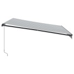 vidaXL Copertină retractabilă manual, antracit/alb, 400x300 cm
