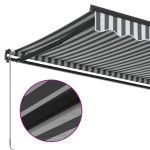 vidaXL Copertină retractabilă manual, antracit/alb, 400x300 cm