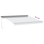 vidaXL Copertină retractabilă manual cu LED, antracit/alb, 400x300 cm