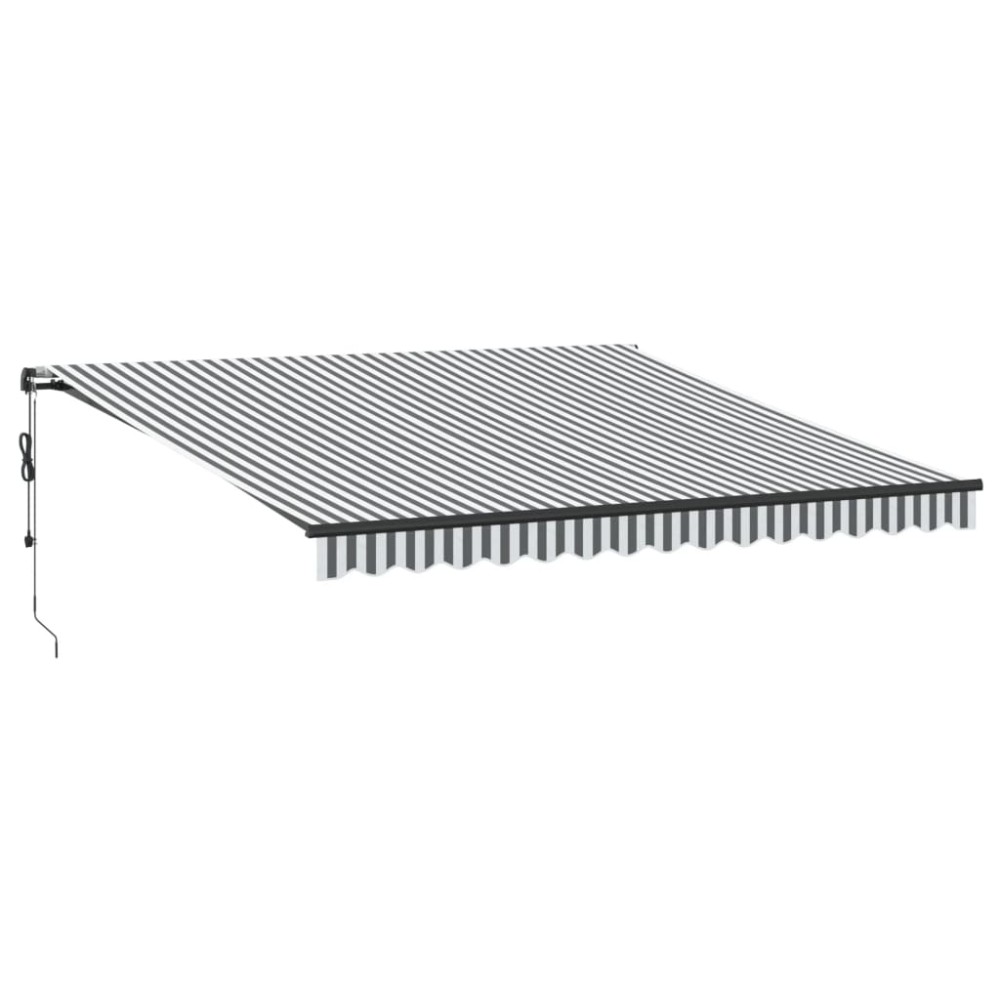 vidaXL Copertină retractabilă automat cu LED, antracit/alb, 400x300 cm
