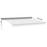 vidaXL Copertină retractabilă automat, antracit/alb, 500x300 cm