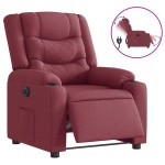 vidaXL Fotoliu rabatabil electric, roșu vin, material textil