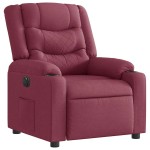 vidaXL Fotoliu rabatabil electric, roșu vin, material textil