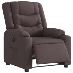 vidaXL Fotoliu rabatabil electric, maro închis, material textil