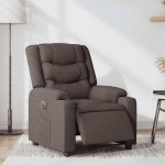 vidaXL Fotoliu rabatabil electric, maro închis, material textil