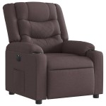 vidaXL Fotoliu rabatabil electric, maro închis, material textil